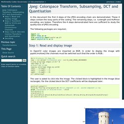 Jpeg: Colorspace Transform, Subsampling, DCT and Quantisation — Multimedia Codec Excercises 1.0 documentation