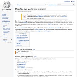 Quantitative marketing research