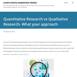 Quantitative Research vs Qualitative Research- What your approach