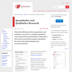 Quantitative and Qualitative Research - Objective or Subjective?