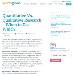 Quantitative Vs. Qualitative Research – When to Use Which
