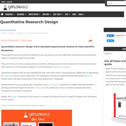 Quantitative Research Design - Proving Cause and Effect