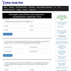 Averages - Quantitative Aptitude Problems and Solutions