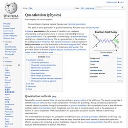 Quantization (physics)
