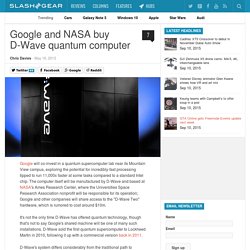 Google and NASA buy D-Wave quantum computer