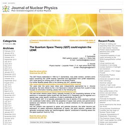 The Quantum Space Theory (QST) could explain the LENR