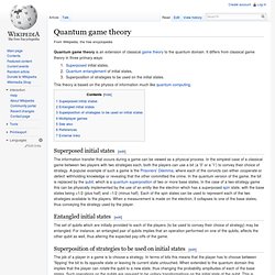 Quantum game theory
