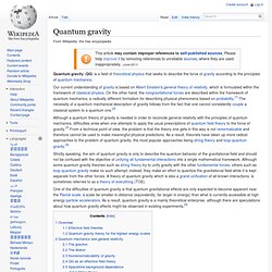 Quantum gravity