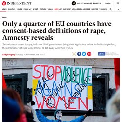 Only a quarter of EU countries have consent-based definitions of rape, Amnesty reveals