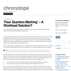 ‘Four Quarters Marking’ – A Workload Solution?