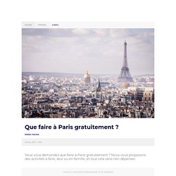 Que faire à Paris gratuitement ?