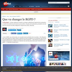 Que va changer le RGPD ? - ZDNet