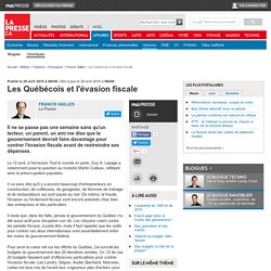 Les Québécois et l'évasion fiscale