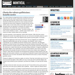 Charte des valeurs québécoises: homélie neutre – Théologie Médiatique – La chronique de Simon Jodoin