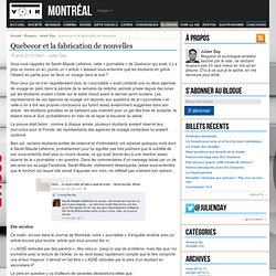 Quebecor et la fabrication de nouvelles – Julien Day