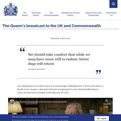The Queen's broadcast to the UK and Commonwealth
