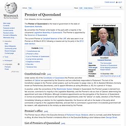 Premier of Queensland - Wikipedia, the free encyclopedia - Iceweasel