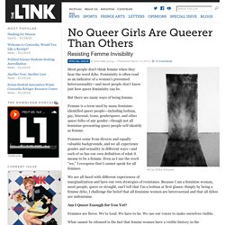No Queer Girls Are Queerer Than Others