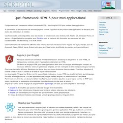 Frameworks d'applications HTML 5