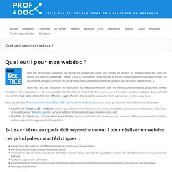 Quel outil pour mon webdoc ? – DocTICE