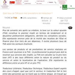 Quel taux de TVA pour mes prestations de traducteur ?