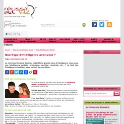 Quel type d'intelligence avez-vous ?