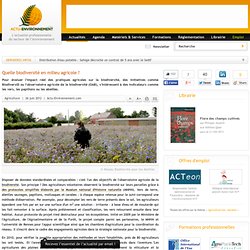 ACTU ENVIRONNEMENT 26/06/12 Quelle biodiversité en milieu agricole ?