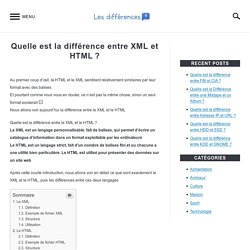 Quelle est la différence entre XML et HTML ? – Les differences