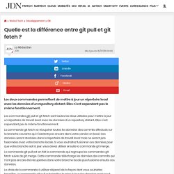 Quelle est la différence entre git pull et git fetch ?