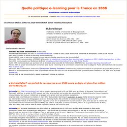 Quelle politique e-learning en 2007