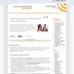 Quellen zum Deutsch lernen: Wörterbücher online