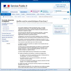 Quelles sont les caractéristiques d'une Scop ?