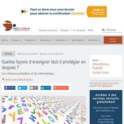 Quelles façons d'enseigner faut-il privilégier en langues ? - Thot Cursus