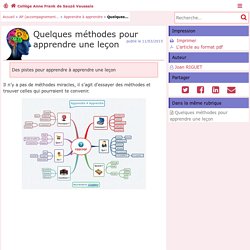 Quelques méthodes pour apprendre une leçon - Site du collège Anne Frank