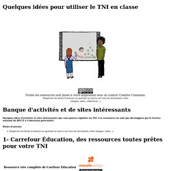 Quelques idées pour utiliser le TNI en classe