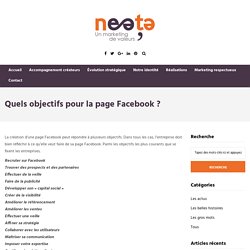 Quels objectifs pour la page Facebook ? - NEATA