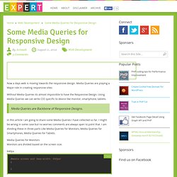 Some Media Queries for Responsive Design