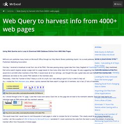 Excel Web Queries to Download a Database