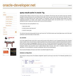 query result cache in oracle 11g