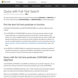 Query with Full-Text Search