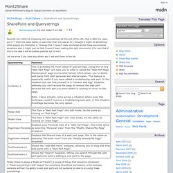 Point2Share : SharePoint and Querystrings