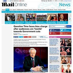 Question Time faces bias charge after audiences 'hostile' towards Government cuts