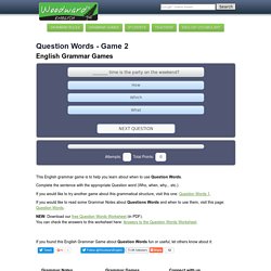 Question Words English Grammar Game 2 - Juego de Preguntas en inglés