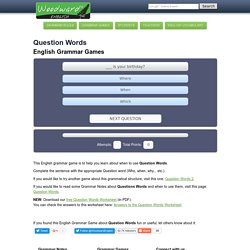Question Words English Grammar Game - Juegos de Preguntas en inglés