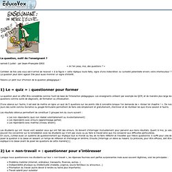 La question, outil de l’enseignant ?