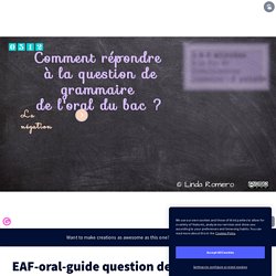 Genially - Guide pour la grammaire à l'oral