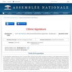 JO ASSEMBLEE NATIONALE 12/12/17 Au sommaire : QE 1360 outre-mer - Règlementation sanitaire et phytosanitaire outre-mer