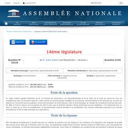 JO ASSEMBLEE NATIONALE 24/12/13 Au sommaire: QE 35235 administration - rapports avec les administrés - agriculture. perpsectives (concerne la directive nitrates)