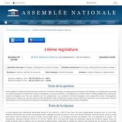 JO ASSEMBLEE NATIONALE 09/12/14 Réponse à question N°67348 collecte. fréquence. réglementation