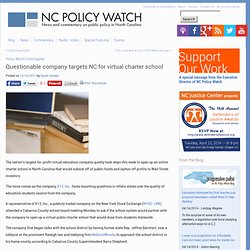 Questionable company targets NC for virtual charter school